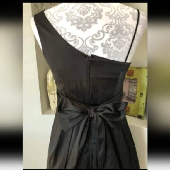 Vintage Y2K Black Satin Mini Dress Size 4 Women's - Picture 10 of 12
